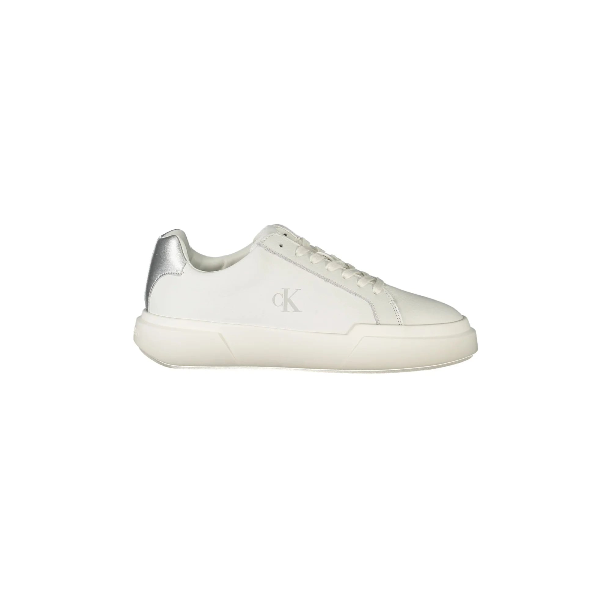 CALVIN KLEIN Sneakers Donna Bianche con Lacci e Dettagli in Argento Bianco - foto prodotto