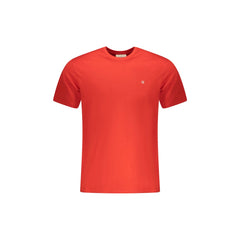 Calvin Klein T-Shirt Maniche Corte Uomo Rossa Ricamo Logo