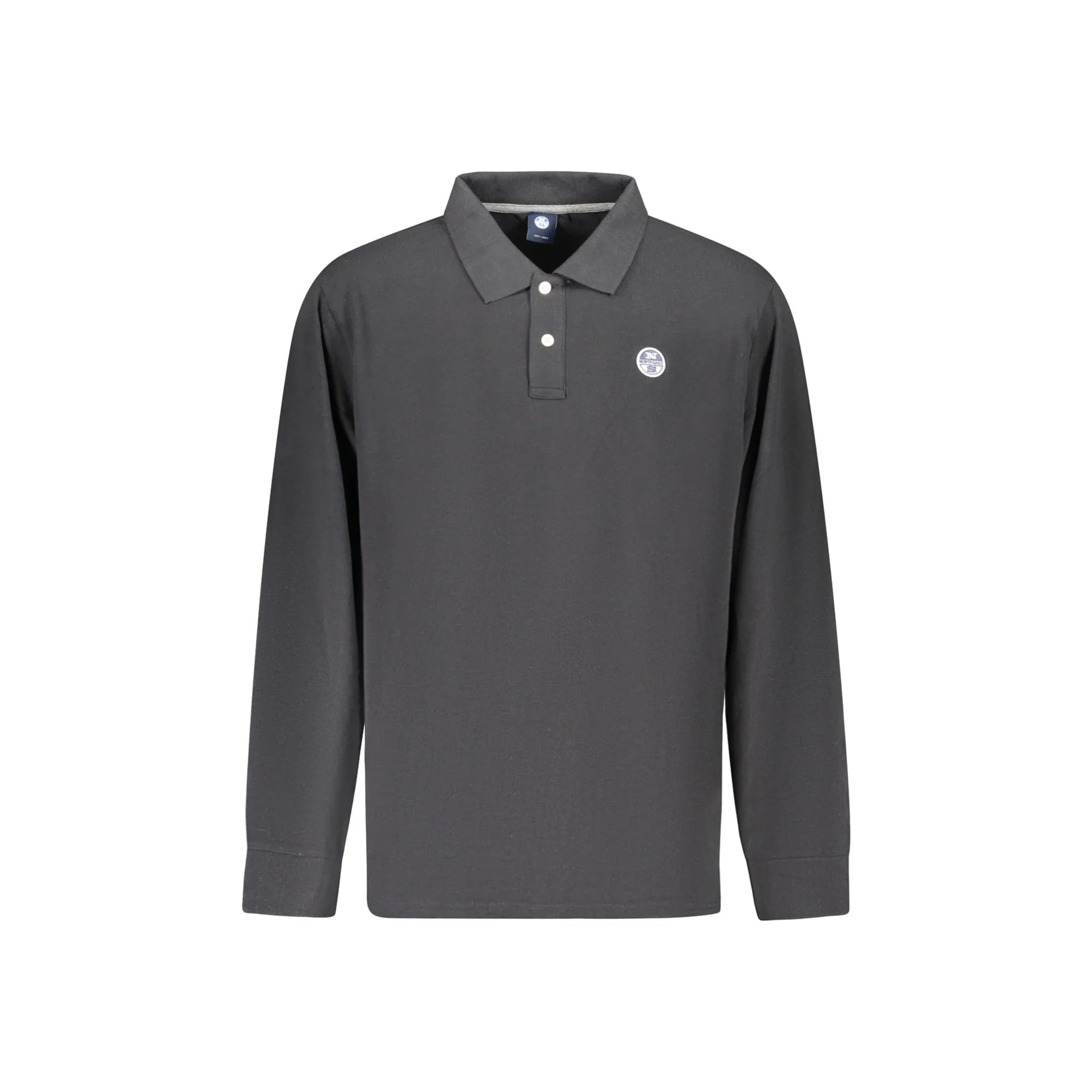 North Sails Polo Uomo Nera Maniche Lunghe Cotone Logo Nero - foto prodotto