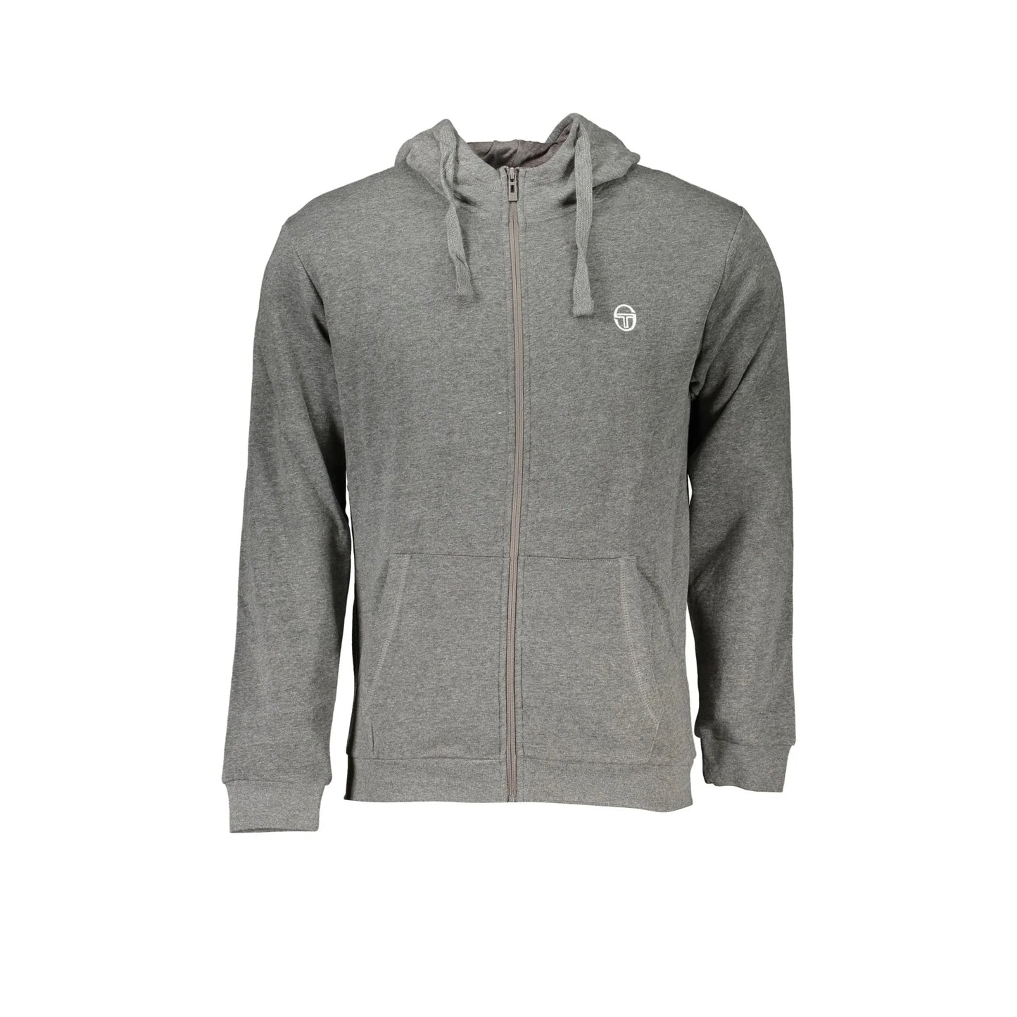 Sergio Tacchini Felpa Uomo Grigia Zip Cappuccio Felpata Logo Felpe Grigio - foto prodotto