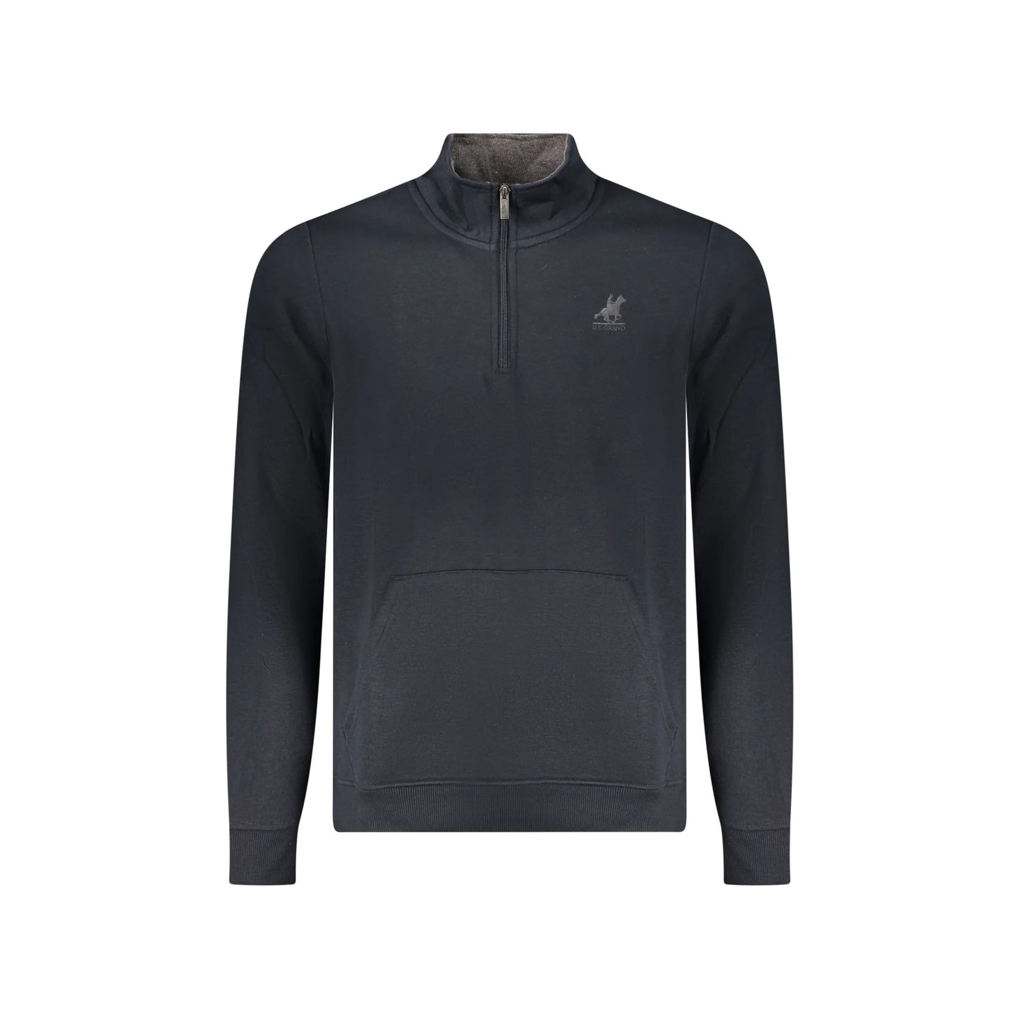 U.S. Grand Felpa Uomo Blu Mezza Zip Felpata Logo Felpe - foto prodotto