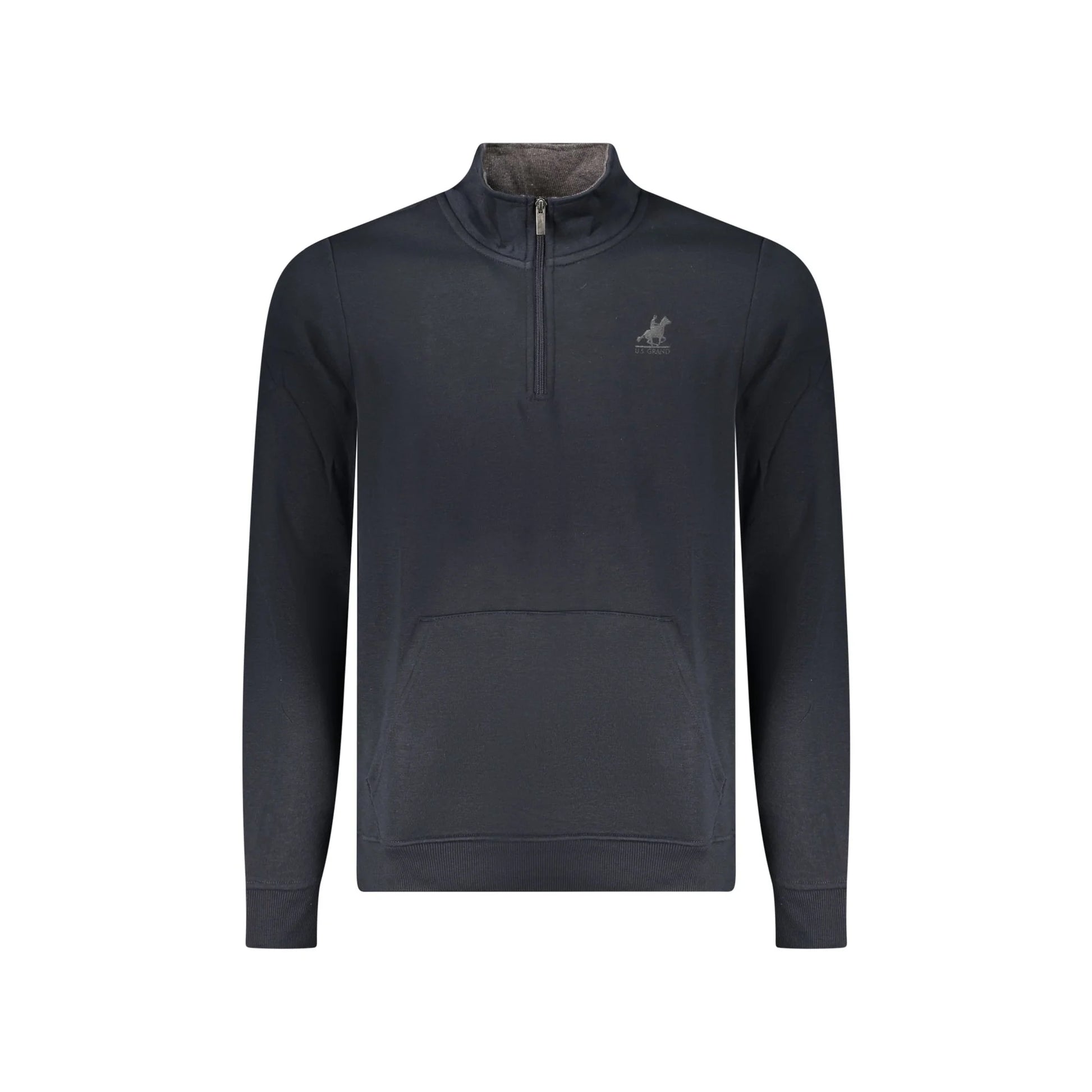 U.S. Grand Felpa Uomo Blu Mezza Zip Felpata Logo Felpe - foto prodotto