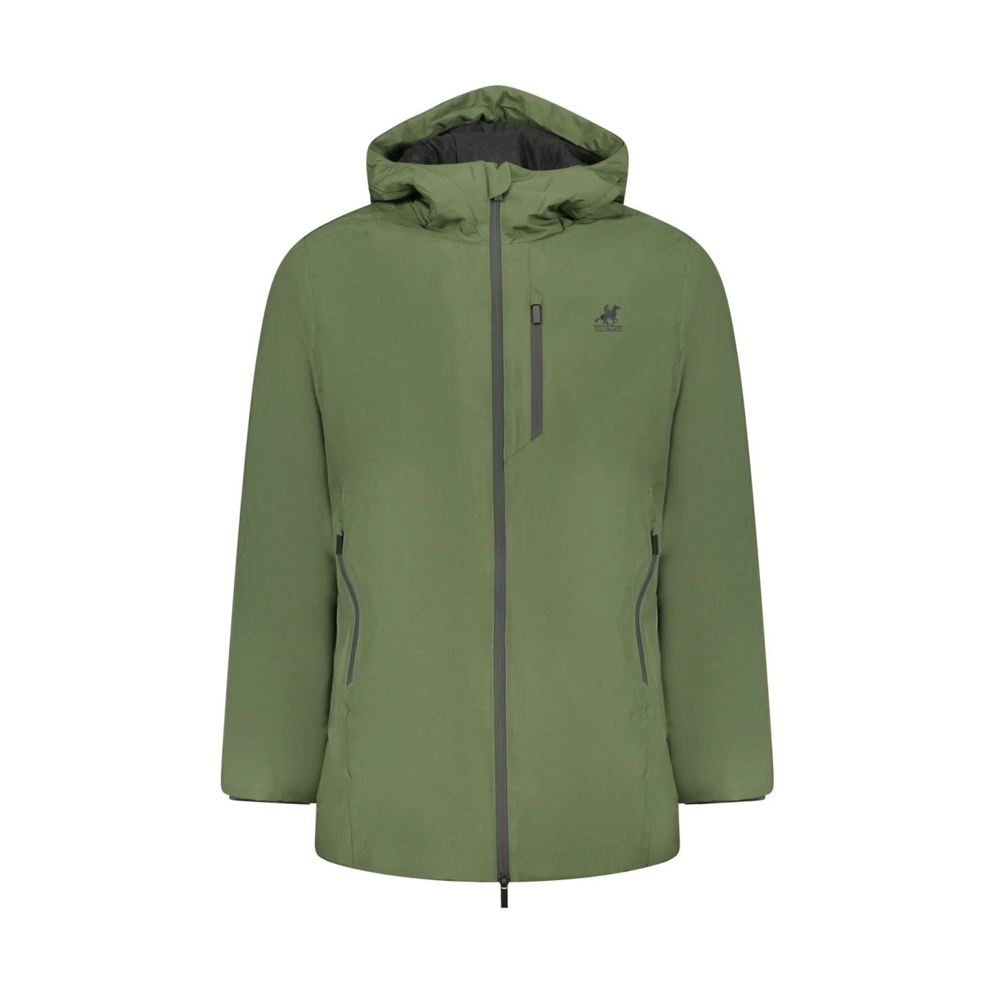U.S. Grand Giubbotto Uomo Verde con Cappuccio Zip Ricamo Logo Giubbotti e Giacche - foto prodotto