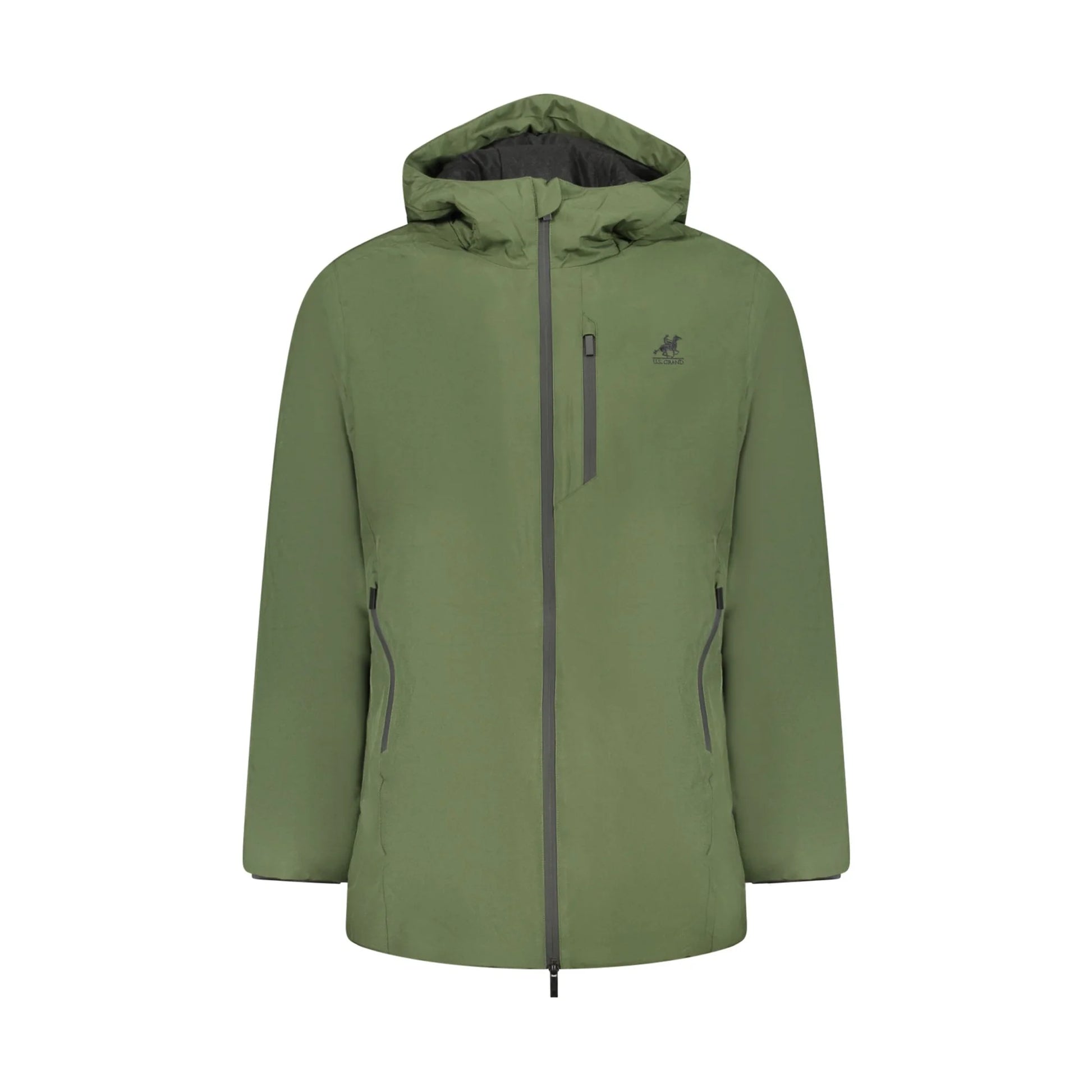U.S. Grand Giubbotto Uomo Verde con Cappuccio Zip Ricamo Logo Giubbotti e Giacche - foto prodotto