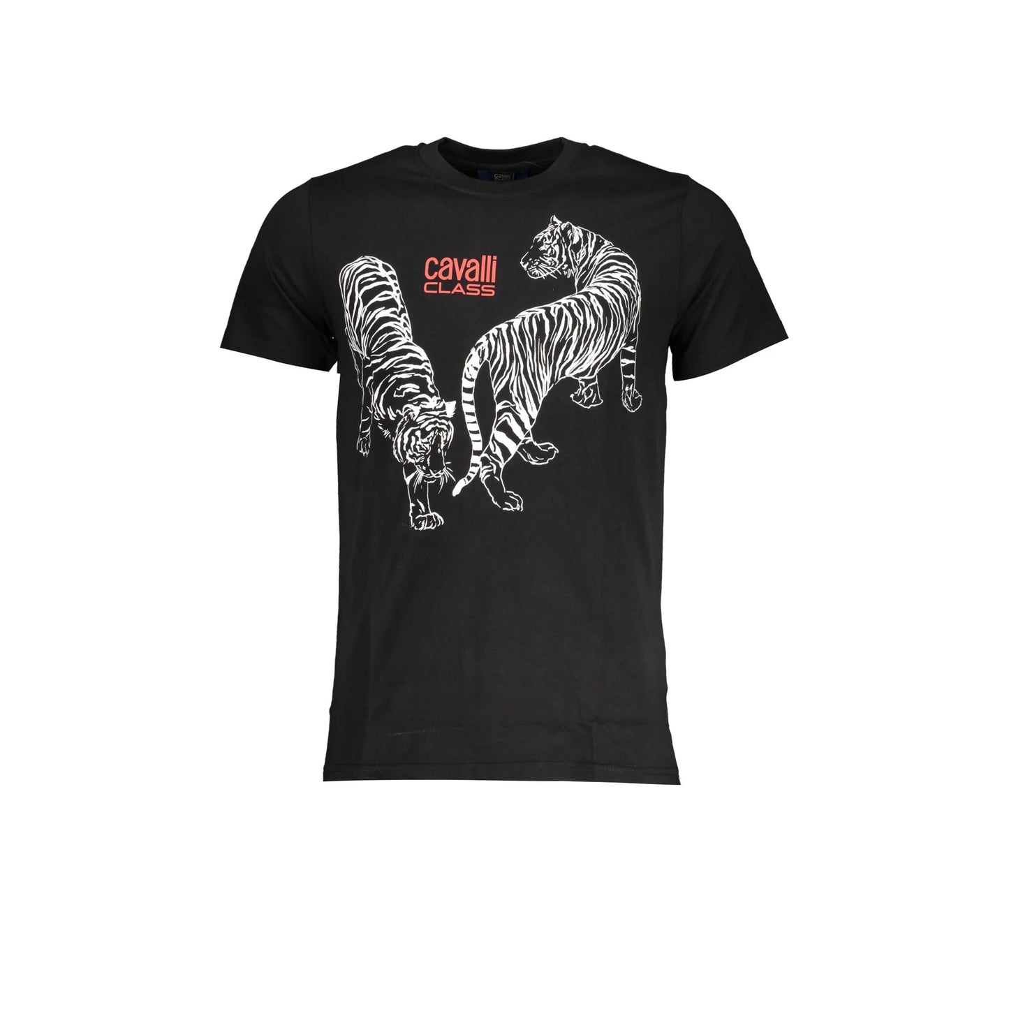 Cavalli Class T-Shirt Maniche Corte Uomo Nera Stampa Nero - foto prodotto