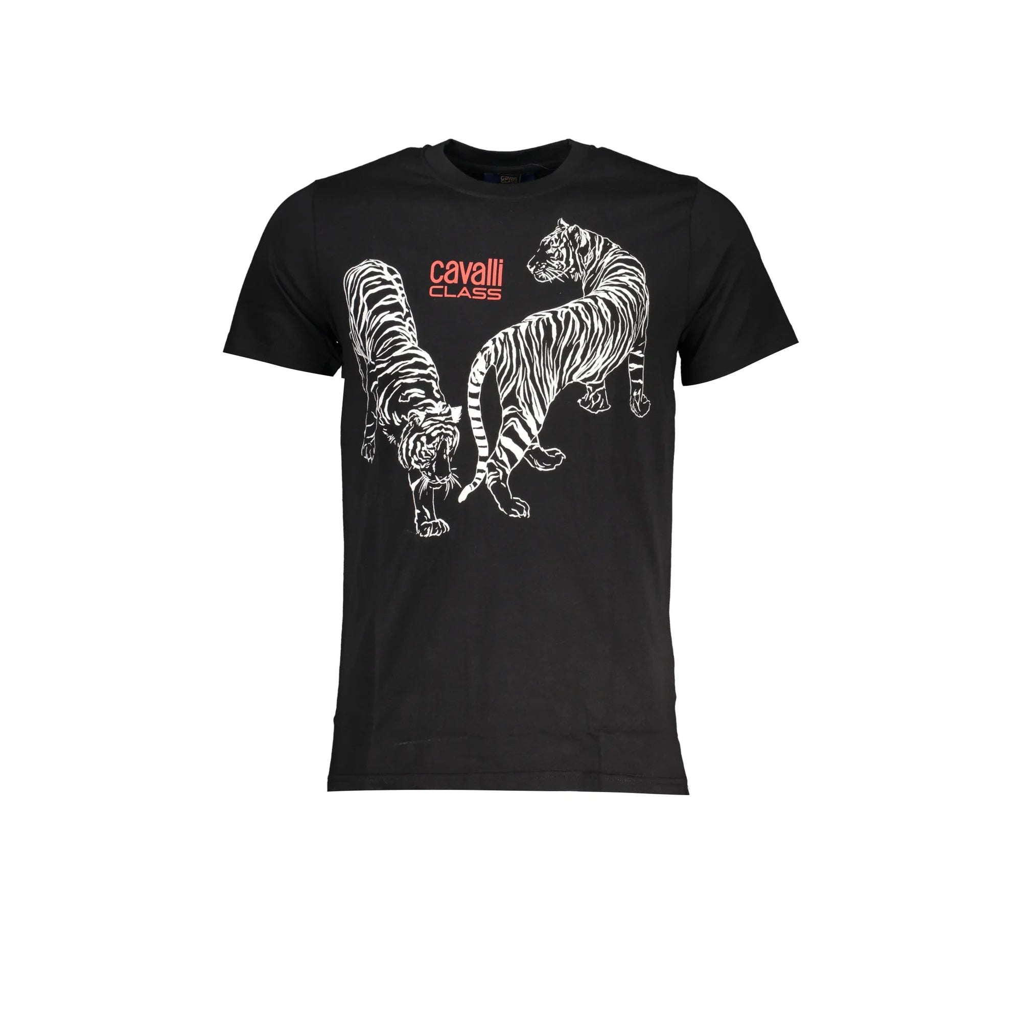 Cavalli Class T-Shirt Maniche Corte Uomo Nera Stampa Nero - foto prodotto