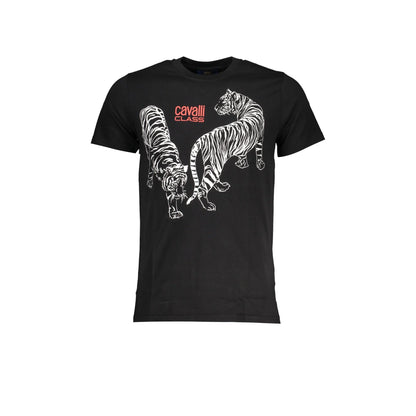 Cavalli Class T-Shirt Maniche Corte Uomo Nera Stampa Nero - foto prodotto