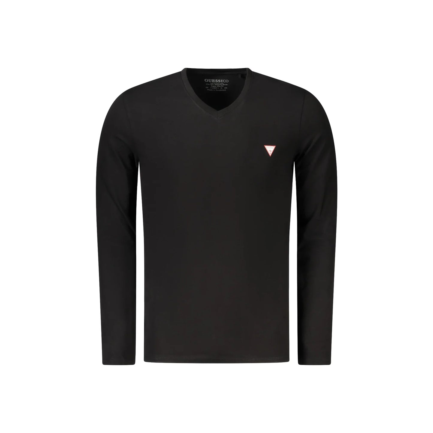 Guess Jeans T-Shirt Maniche Lunghe Uomo Nera Logo Nero - foto prodotto