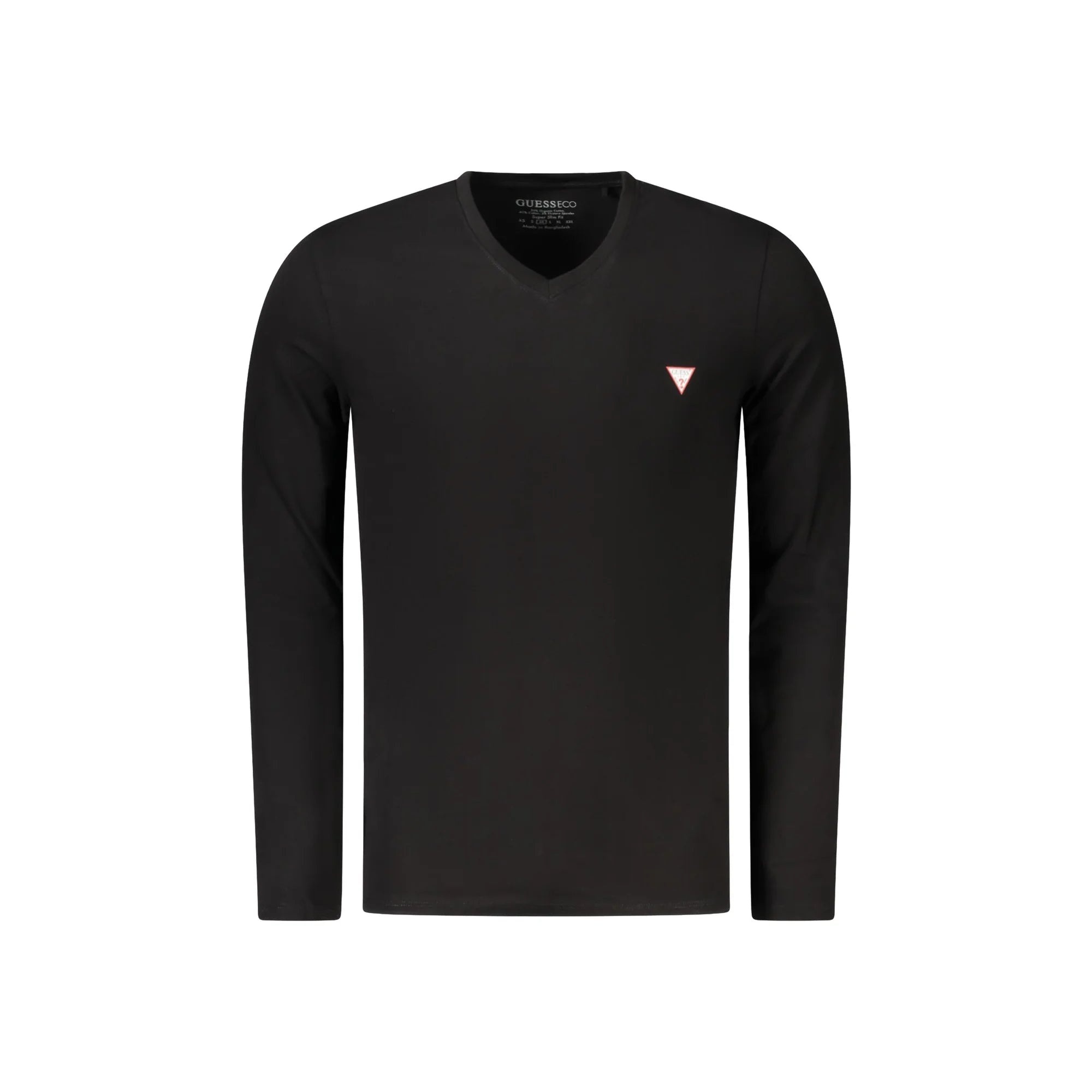 Guess Jeans T-Shirt Maniche Lunghe Uomo Nera Logo Nero - foto prodotto