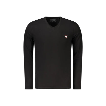 Guess Jeans T-Shirt Maniche Lunghe Uomo Nera Logo Nero - foto prodotto