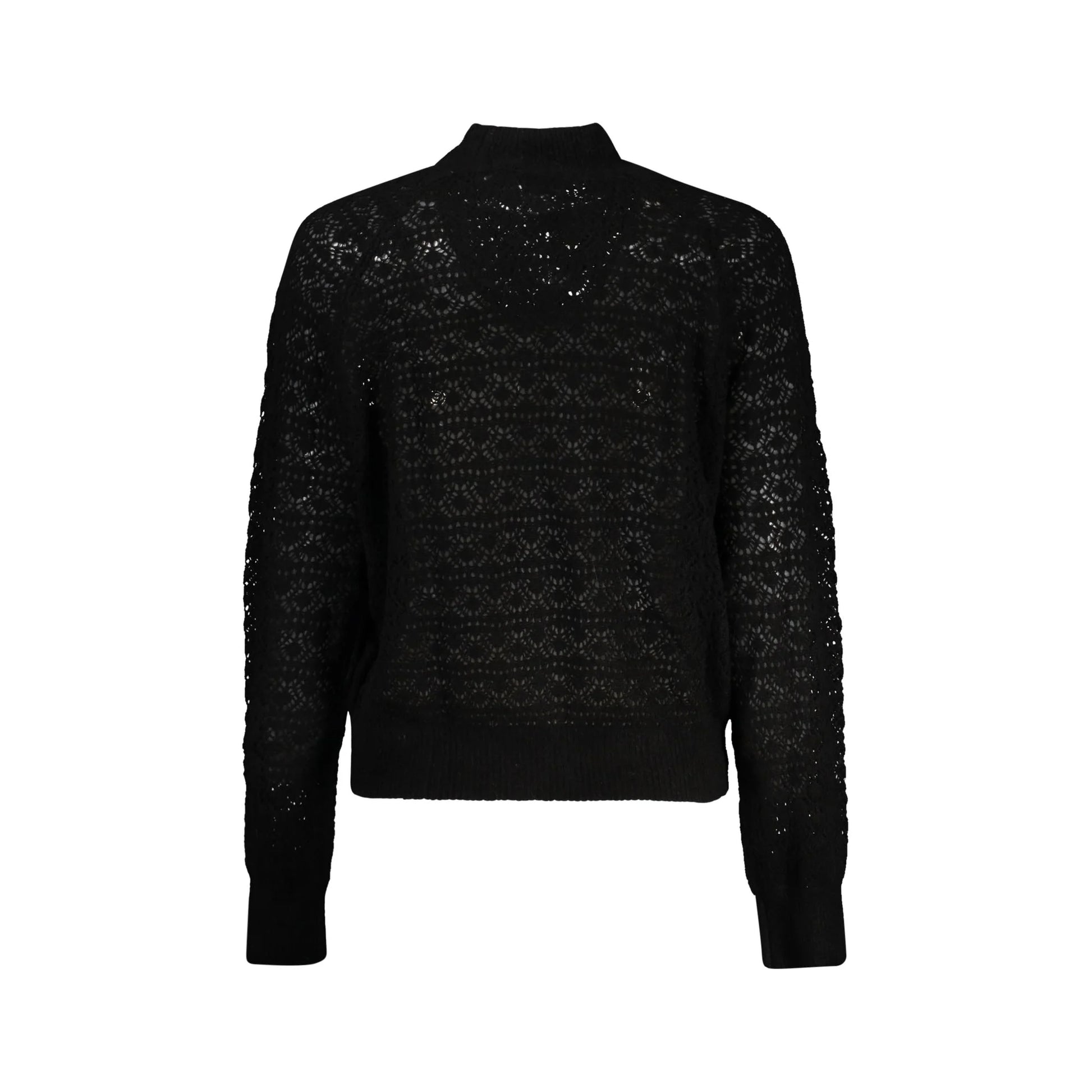 Guess Jeans Maglia Donna Nera Collo a Lupetto Logo Maglie nero - vista 2