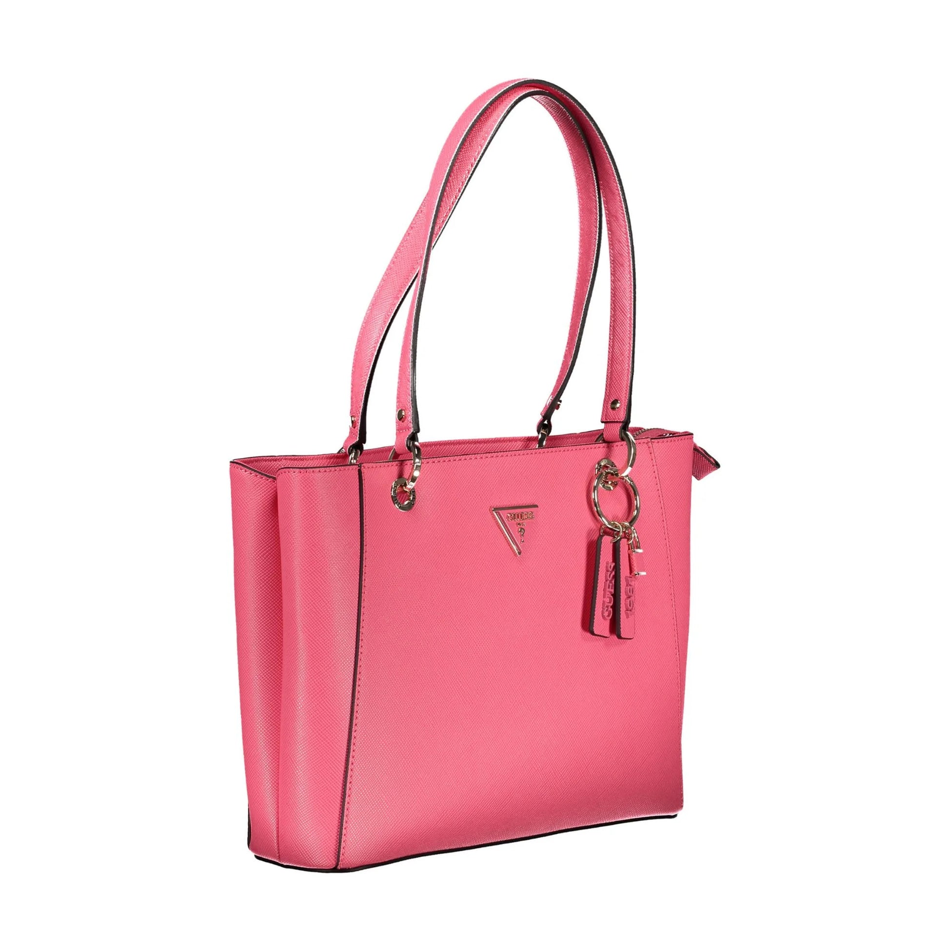 GUESS JEANS Borsa Donna Noelle Fucsia a Spalla con Dettagli a Contrasto Borse - vista 3