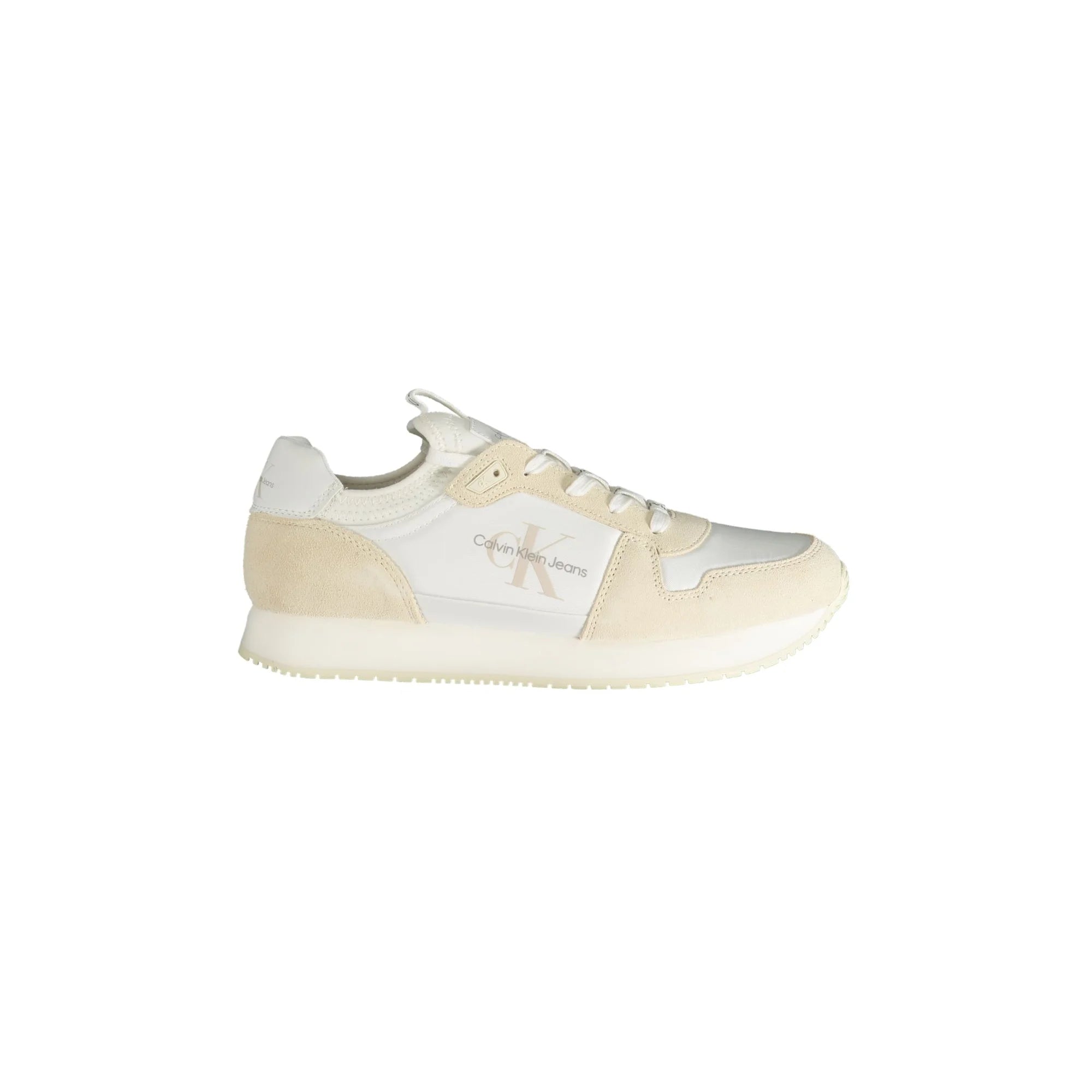 CALVIN KLEIN Scarpe Sneakers Uomo Bianche con Dettagli a Contrasto e Logo Bianco - foto prodotto
