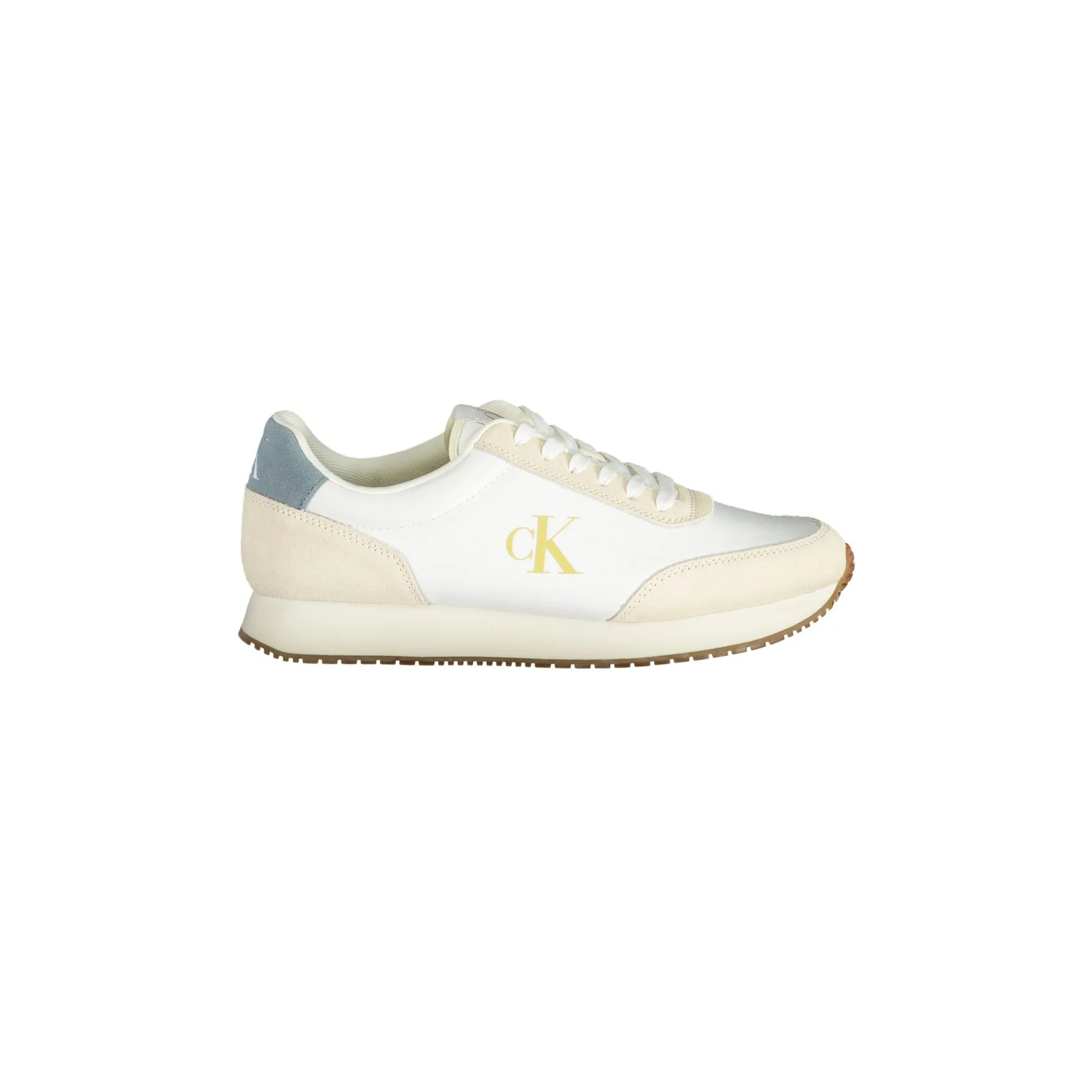 CALVIN KLEIN Scarpe Sneakers Uomo Bianche con Dettagli Azzurri Bianco - foto prodotto