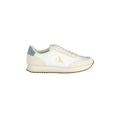 CALVIN KLEIN Scarpe Sneakers Uomo Bianche con Dettagli Azzurri Bianco - foto prodotto