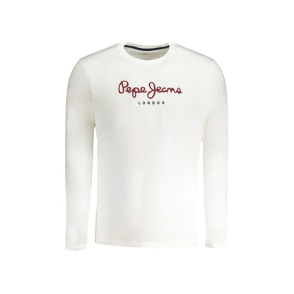 Pepe Jeans T-Shirt Maniche Lunghe Uomo Bianca Stampa Logo Bianco - foto prodotto