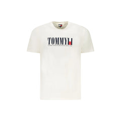 Tommy Hilfiger T-Shirt Μανίκια Κοντά Ανδρική Λευκή Εκτύπωση Λογότυπο