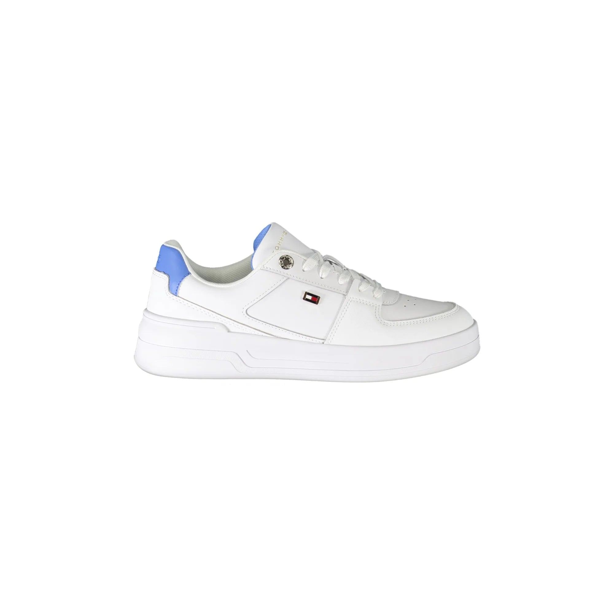 TOMMY HILFIGER Scarpe Sneakers Donna Bianche con Lacci e Logo Bianco - foto prodotto
