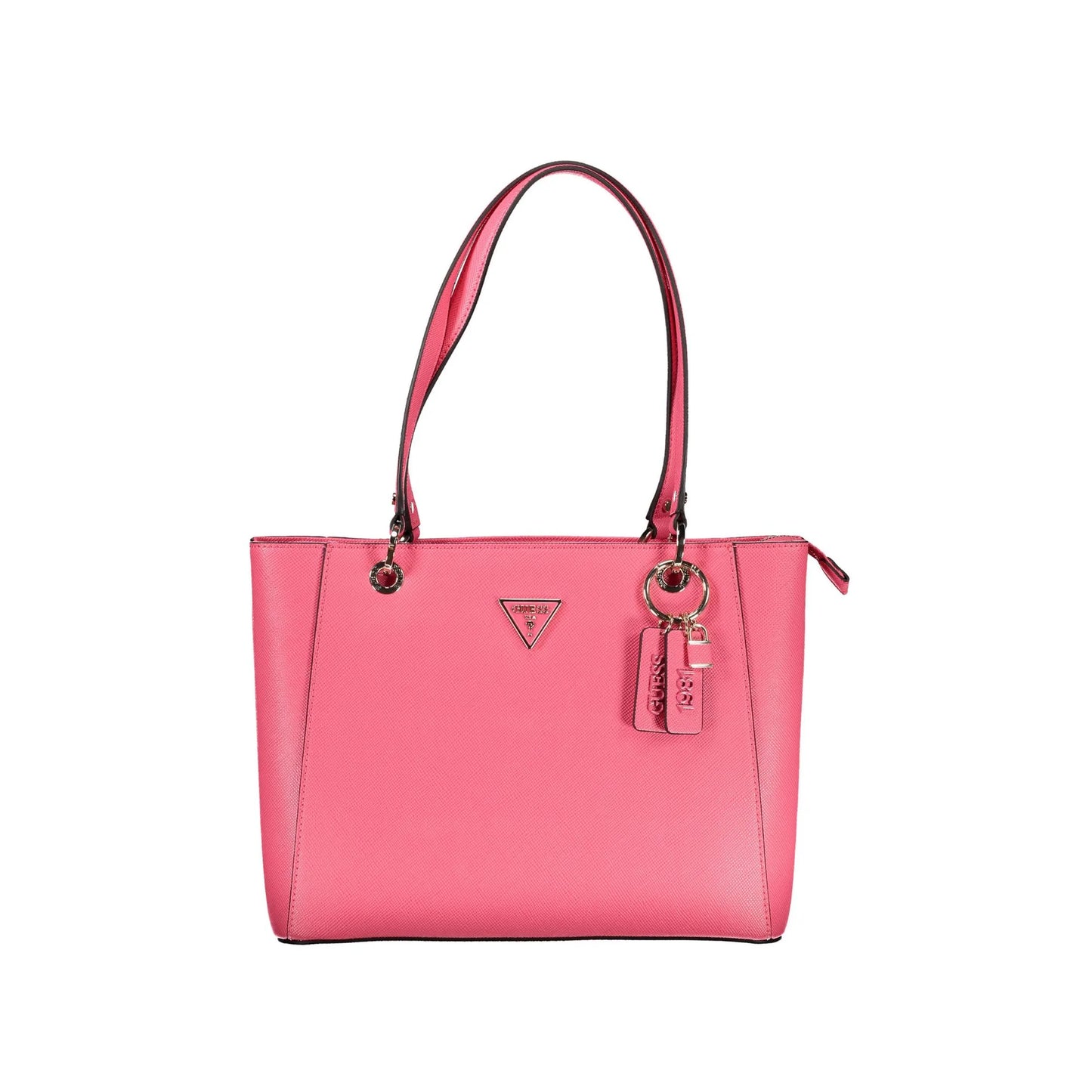 GUESS JEANS Borsa Donna Noelle Fucsia a Spalla con Dettagli a Contrasto Borse Rosa - foto prodotto