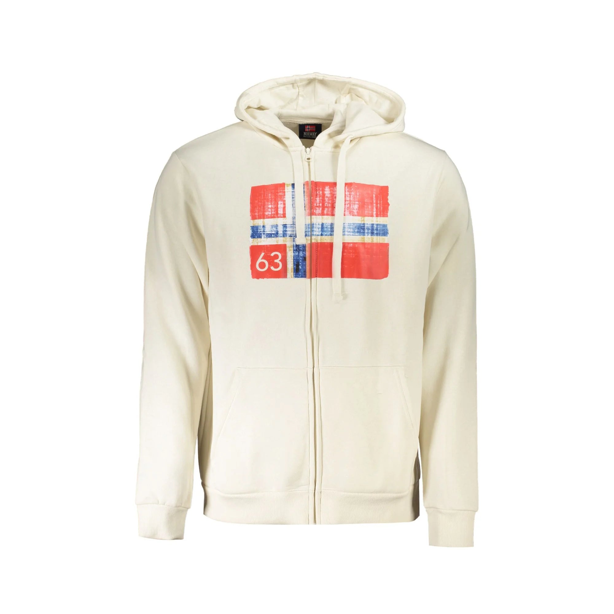 NORWAY 1963 FELPA CON ZIP UOMO BIANCO