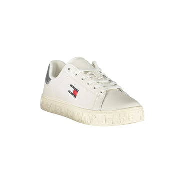 TOMMY HILFIGER Sneakers Donna Bianche con Lacci e Dettagli Argento bianco - vista 2