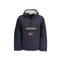 Napapijri Giubbotto Uomo Blu Rainforest con Cappuccio e Tasca Frontale