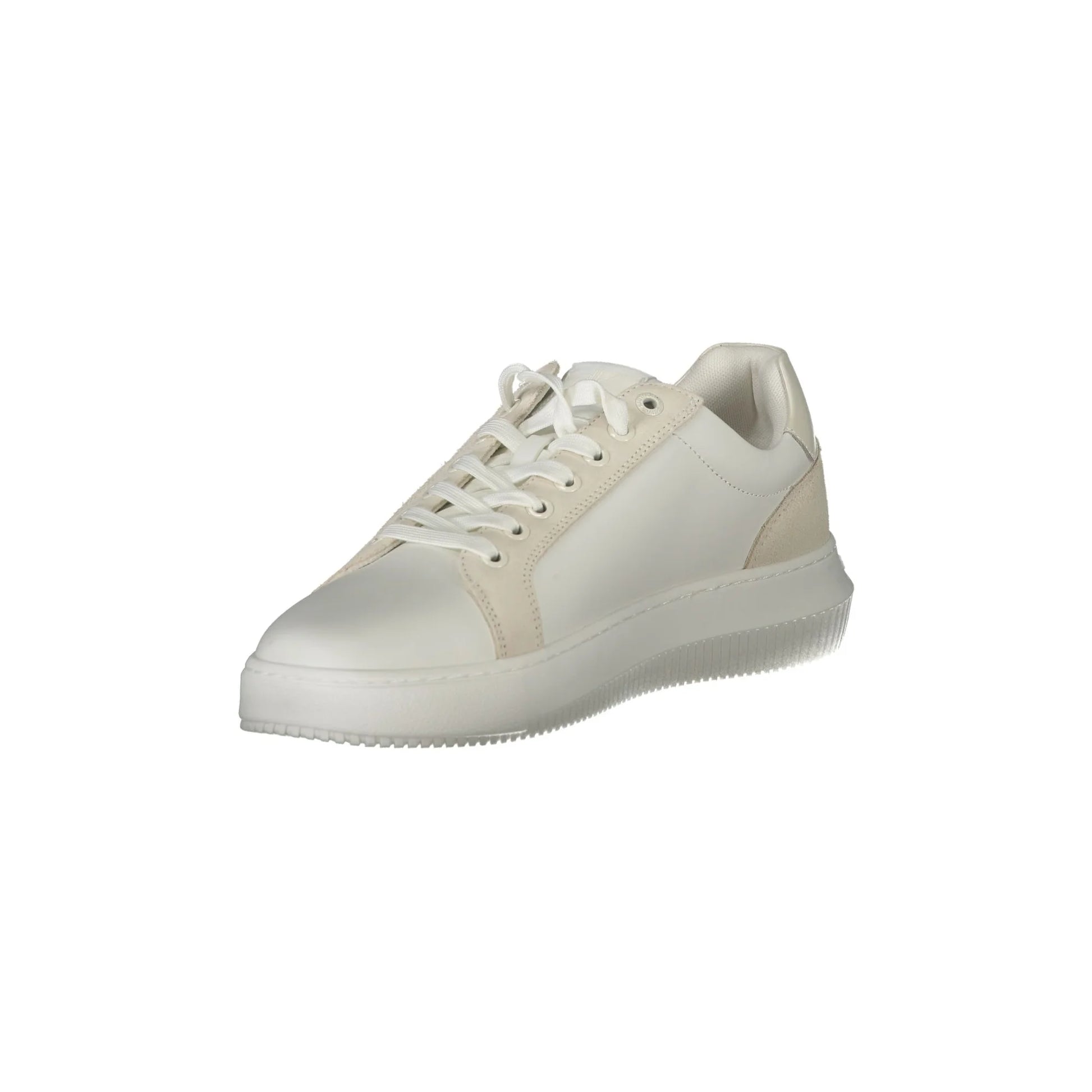 CALVIN KLEIN Scarpe Sneakers Uomo Bianche con Stampa e Dettagli a Contrasto bianco - vista 3