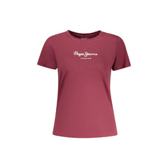 Pepe Jeans T-Shirt Maniche Corte Donna Rossa Stampa