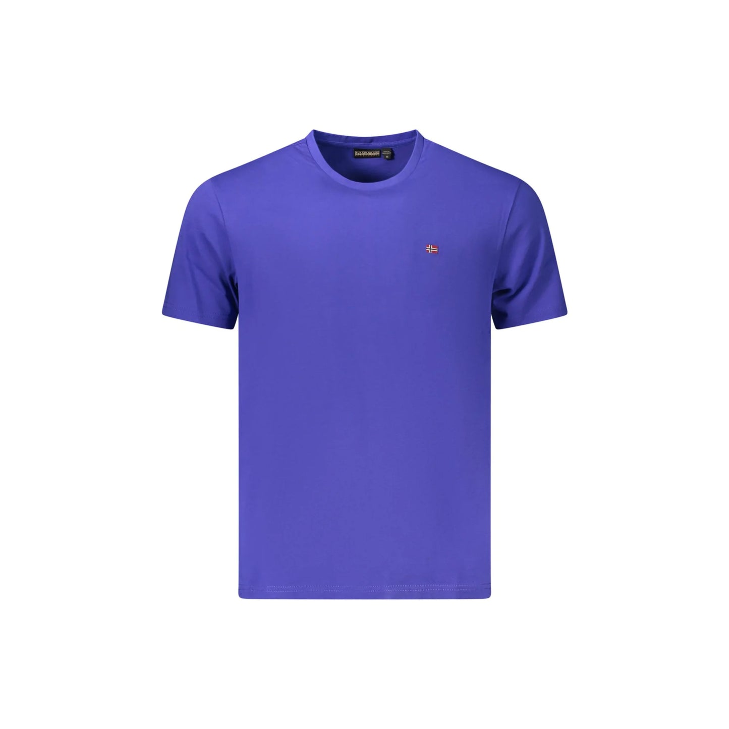 Napapijri T-Shirt Uomo Blu Maniche Corte Girocollo Ricamo Logo - foto prodotto