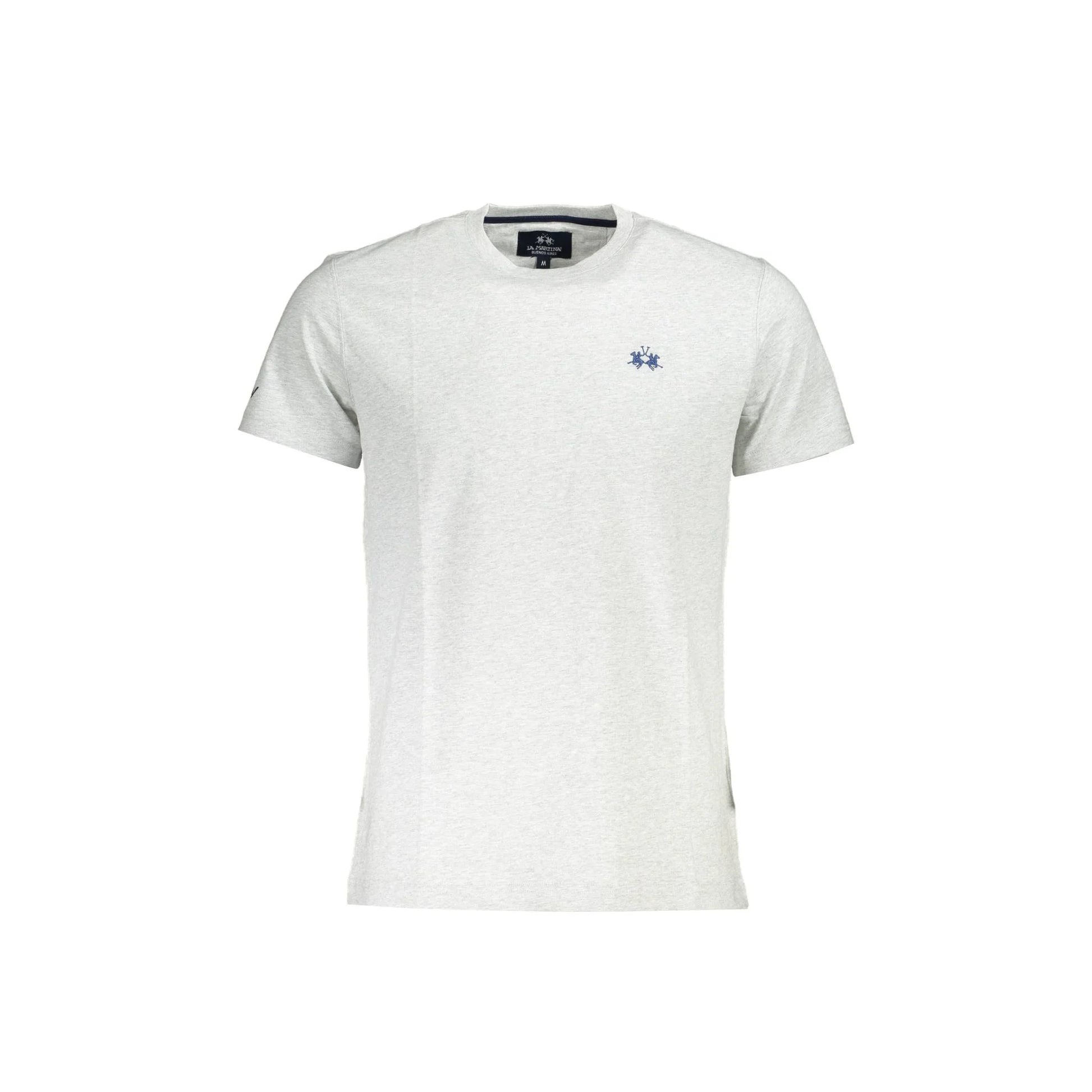 La Martina T-Shirt Maniche Corte Uomo Grigia Ricamo Grigio - foto prodotto