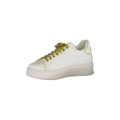 GAELLE PARIS Scarpe Sneakers Donna Bianche con Doppio Laccio Logato bianco - vista 3