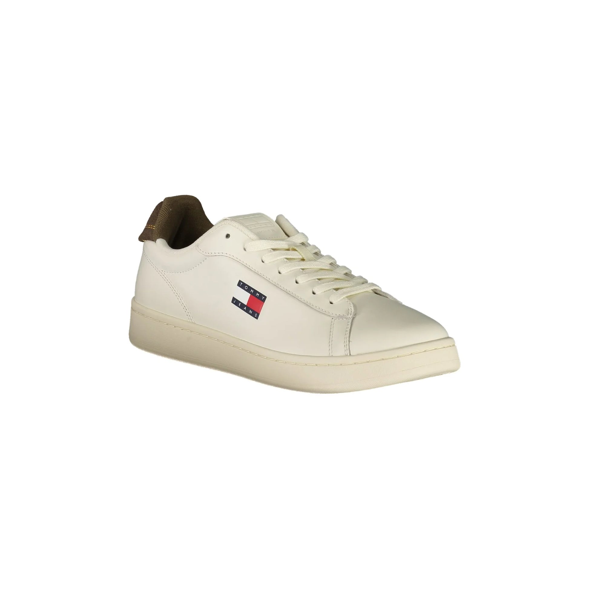 TOMMY HILFIGER Sneakers Uomo Bianche con Lacci e Dettagli Marroni bianco - vista 2