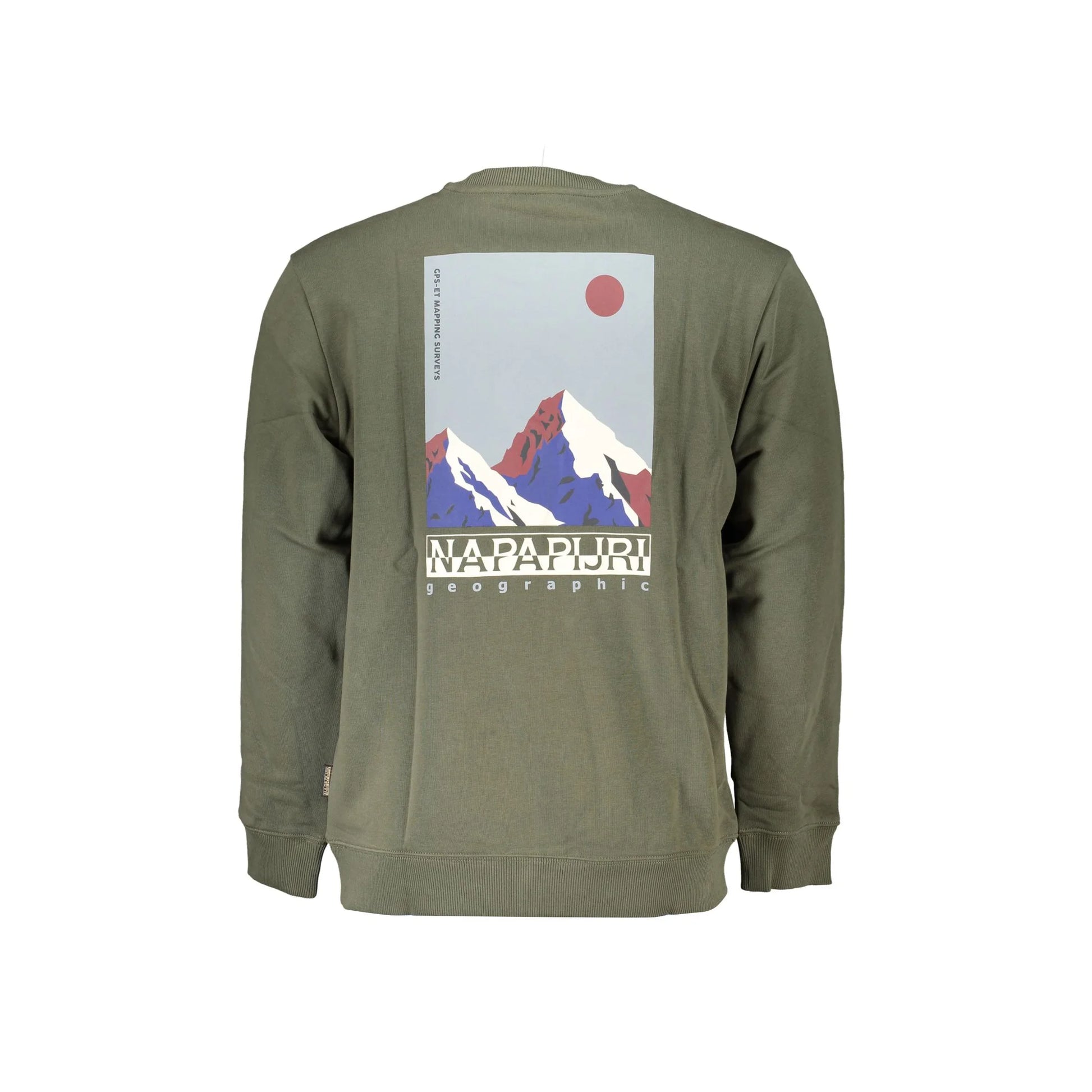 Napapijri Felpa Maniche Lunghe Uomo Verde Stampa Logo Felpe - vista 2