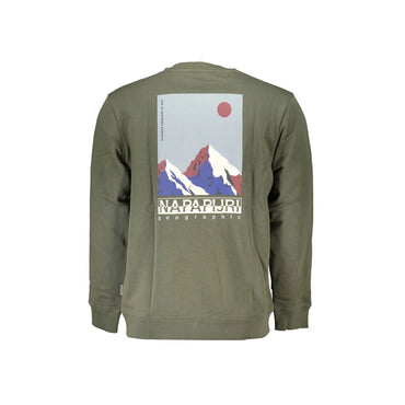 Napapijri Felpa Maniche Lunghe Uomo Verde Stampa Logo Felpe - vista 2