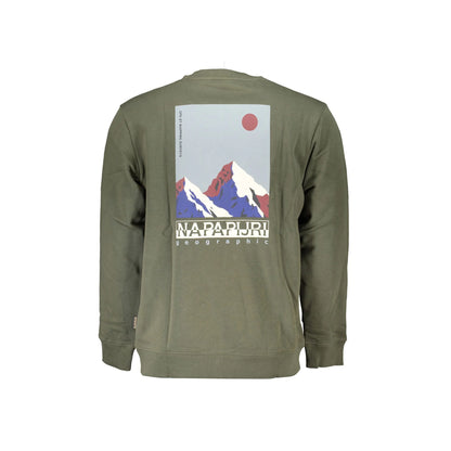Napapijri Felpa Maniche Lunghe Uomo Verde Stampa Logo Felpe - vista 2
