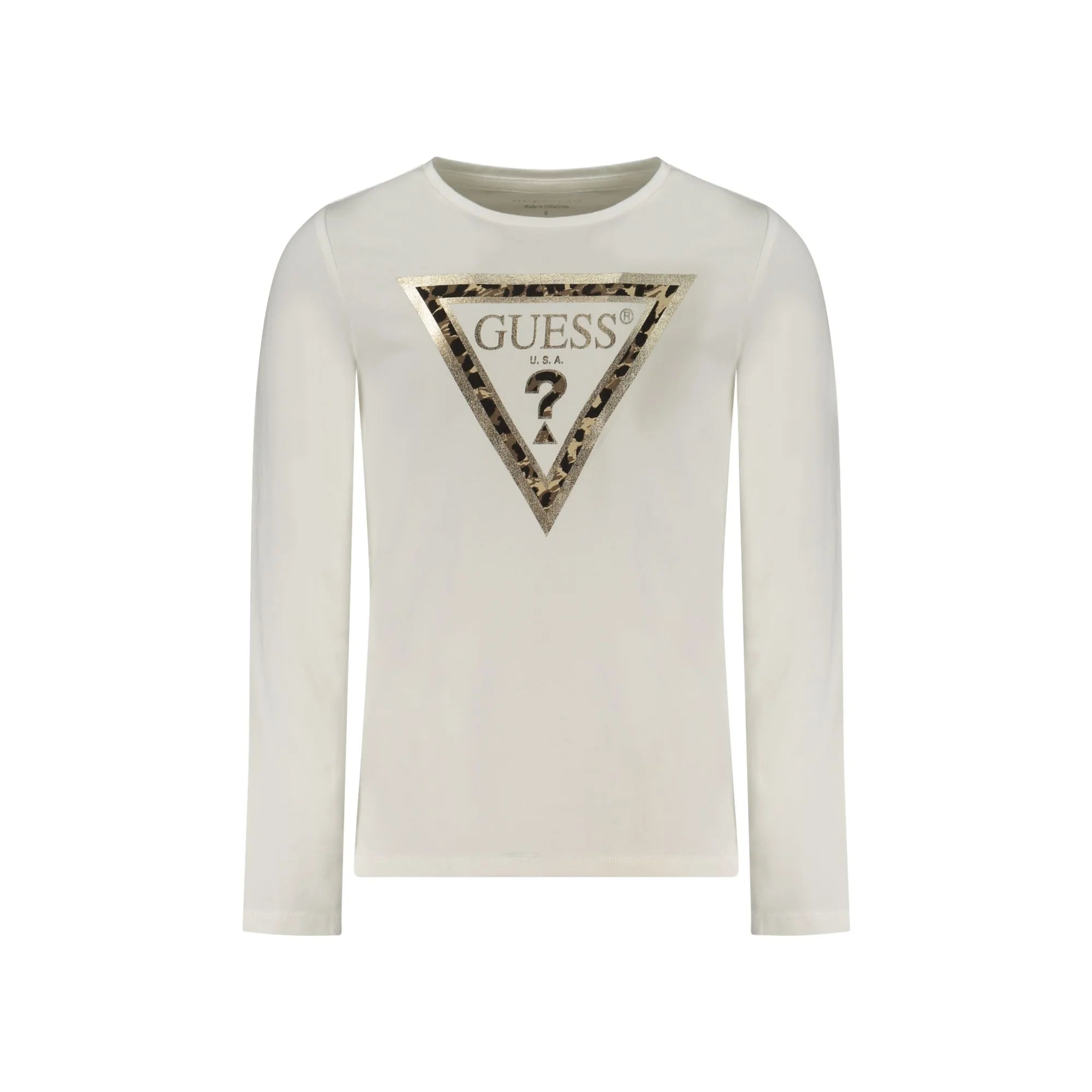 GUESS JEANS T-SHIRT MANICHE LUNGHE BAMBINA BIANCO
