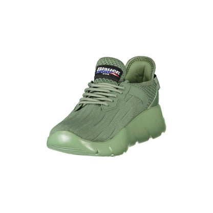 BLAUER Sneakers Uomo Verdi con Lacci e Dettagli a Contrasto - vista 3