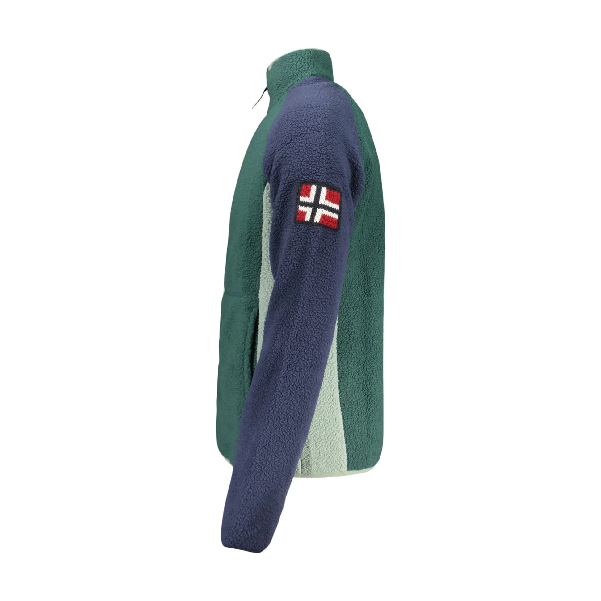 Norway 1963 Felpa Uomo Verde Zip Pile Tasche Ricamo Logo Felpe - vista 3