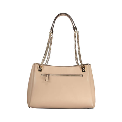 GUESS JEANS Borsa Donna Eliette Beige a Spalla con Catena e Zip Borse - vista 2