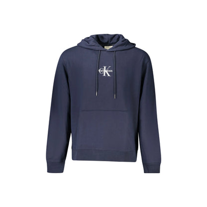 Calvin Klein Felpa Uomo Blu Cappuccio Garzata Tascone Ricamo Felpe - foto prodotto
