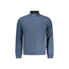 U.S. Grand Felpa Uomo Blu Zip Felpata Tasche Ricamo Logo