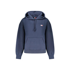 Tommy Hilfiger Felpa Donna Blu Cappuccio Felpata Tascone Logo