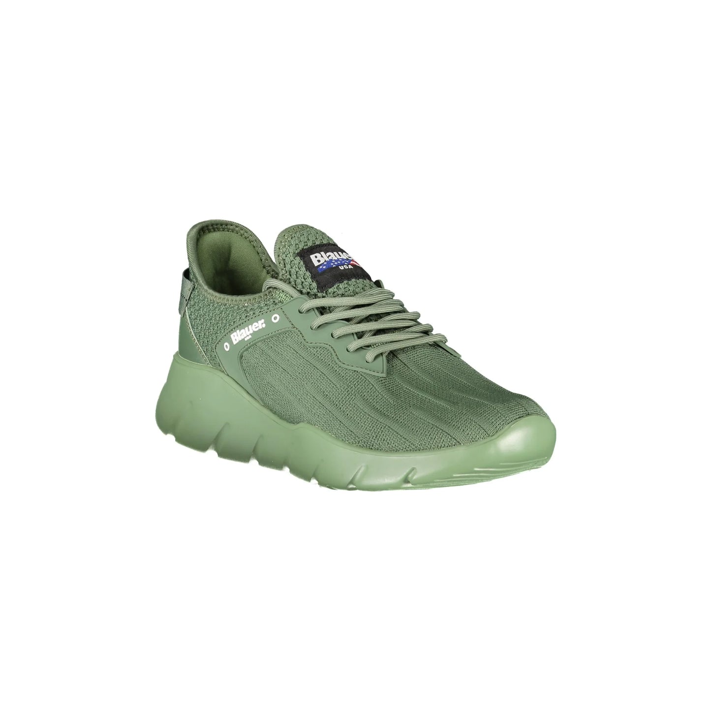 BLAUER Sneakers Uomo Verdi con Lacci e Dettagli a Contrasto - vista 2