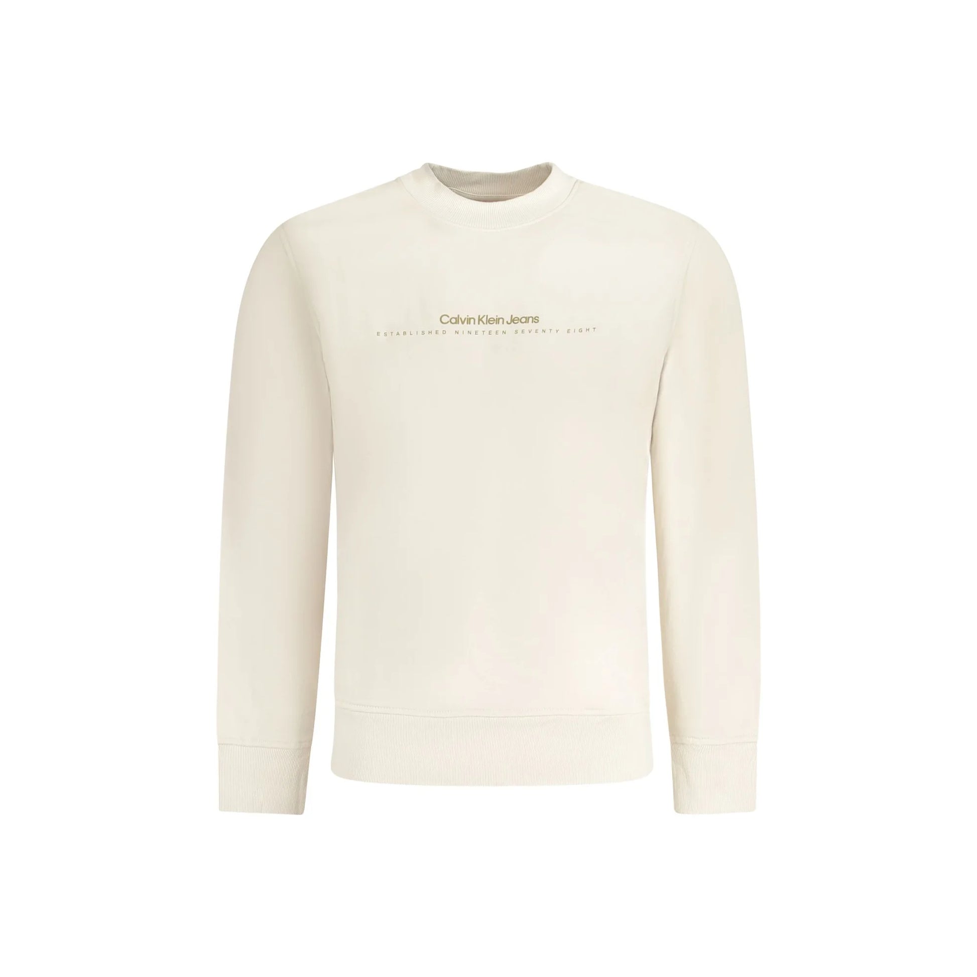 Calvin Klein Felpa Maniche Lunghe Uomo Beige Stampa Logo Felpe - foto prodotto