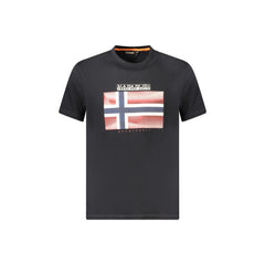 Napapijri T-Shirt Μανίκια Κοντά Ανδρική Μαύρη Εκτύπωση Λογότυπο