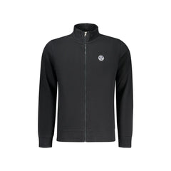 North Sails Hoodie Man Svart Dragkedja Borstar Fickor Logotyp