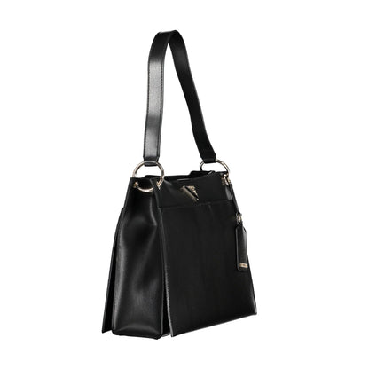 Guess Jeans Borsa a Spalla Donna Nera Dettagli a Contrasto Borse nero - vista 3