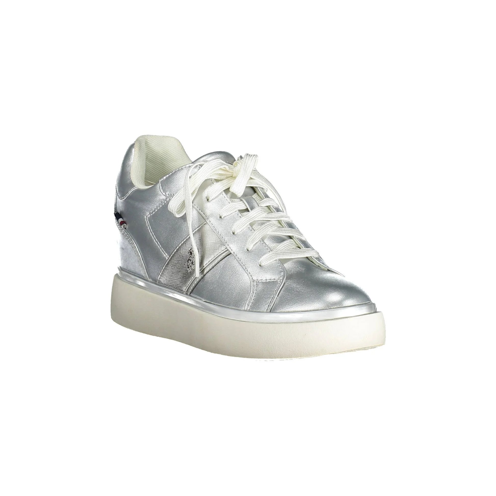 U.S. Polo Sneakers Donna Argento Lacci Dettagli Contrasto Logo U.S. Polo Best Price - vista 3