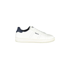 BLAUER Scarpe Sneakers Uomo Bianche con Dettagli Blu e Plantare Removibile