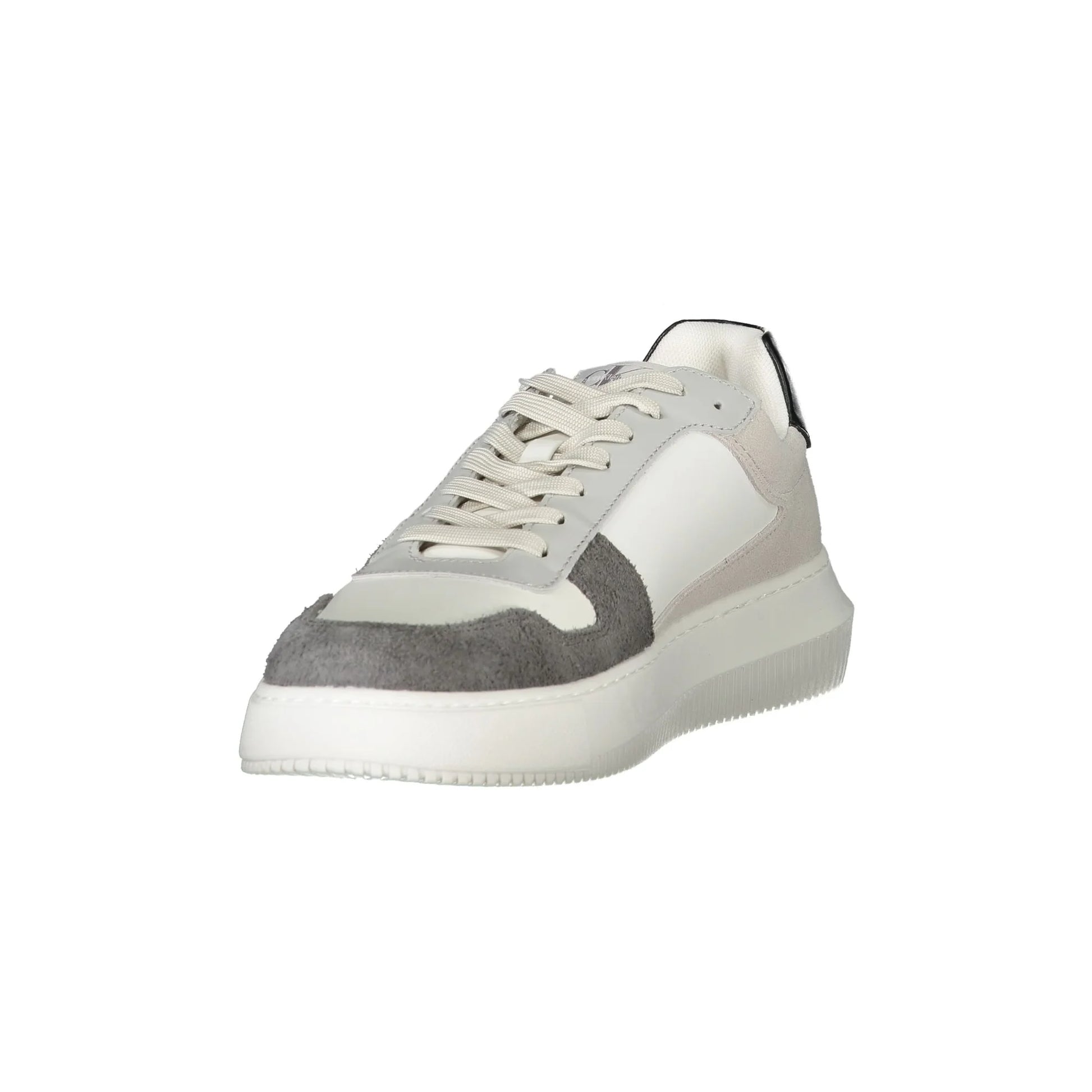 CALVIN KLEIN Scarpe Sneakers Uomo Bianche con Dettagli Grigio Verde e Nero - vista 3